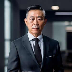 四虎影视创始人李维的专业形象照，身着深色西装，背景为简洁的办公室环境，神情专注自信，体现出影视行业资深从业者的气质